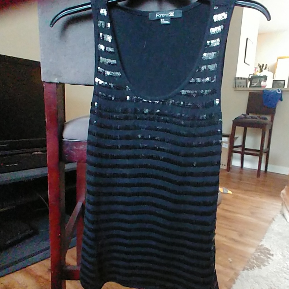 Black tank with sequins